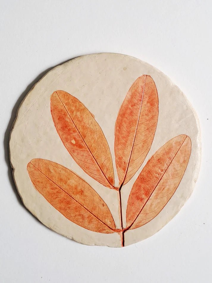 Spring Leaf Papier - Mache Coasters - CiceroniCoastersAranya Earthcraft