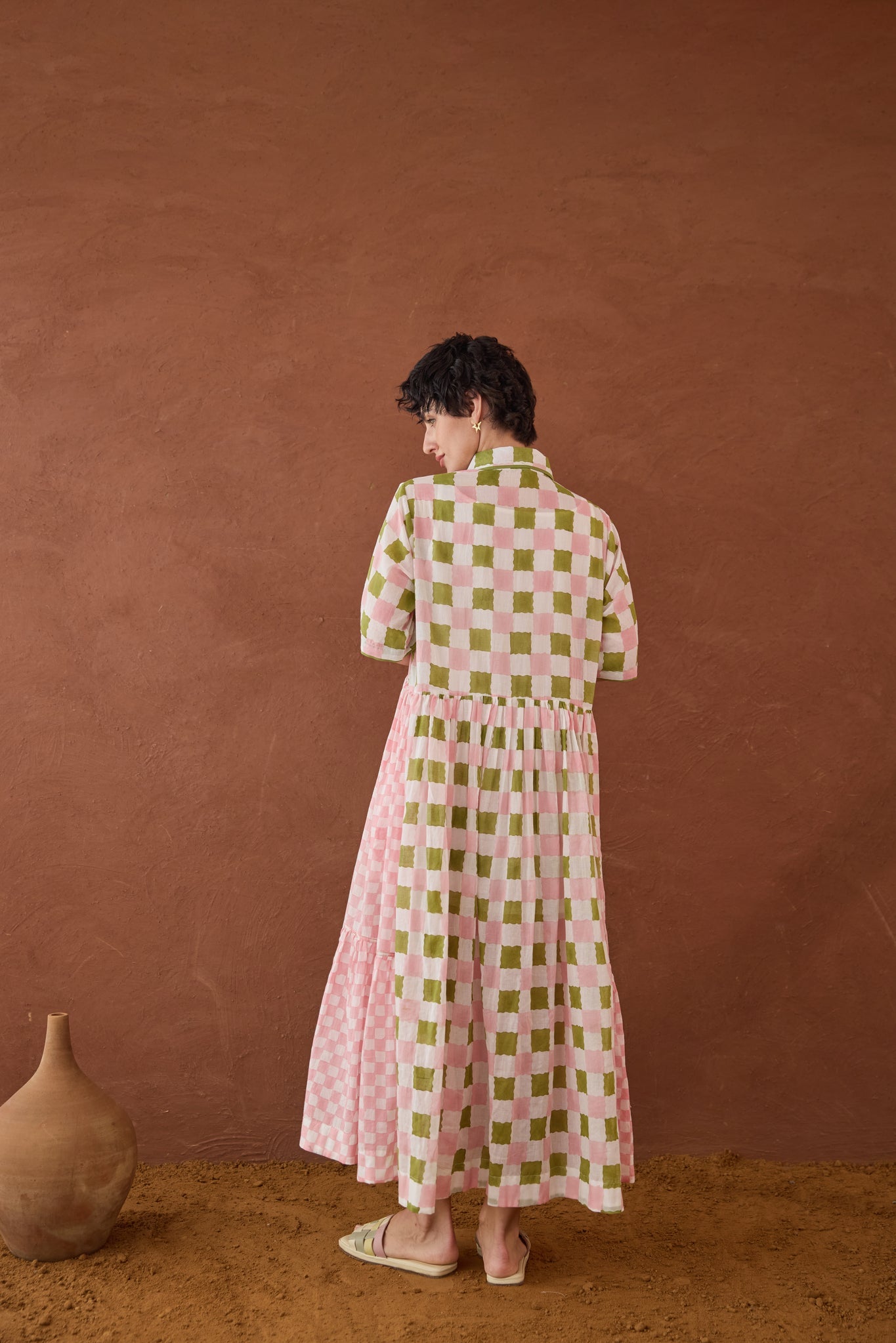 Spring Mosaic Shirt Dress - CiceroniDressesTaro