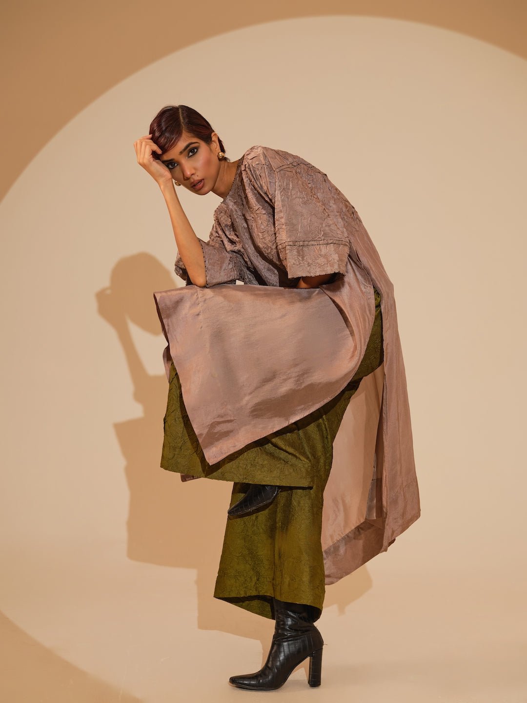 Sprout Tunic - Taupe - CiceroniKurta, Festive WearStoique