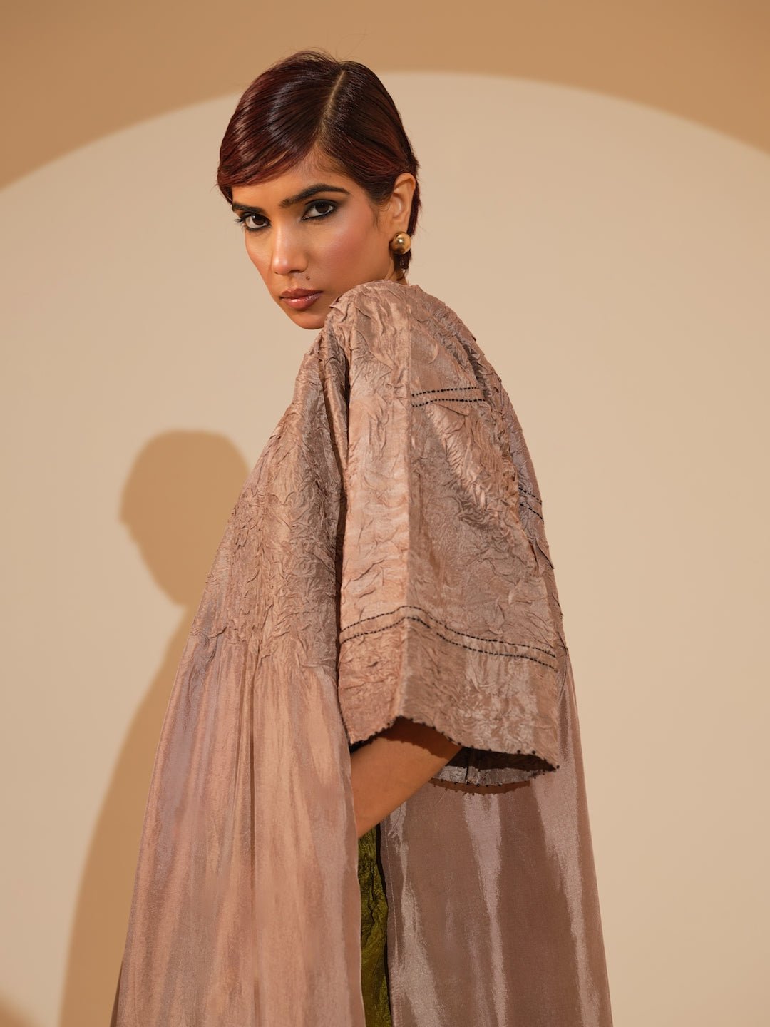 Sprout Tunic - Taupe - CiceroniKurta, Festive WearStoique