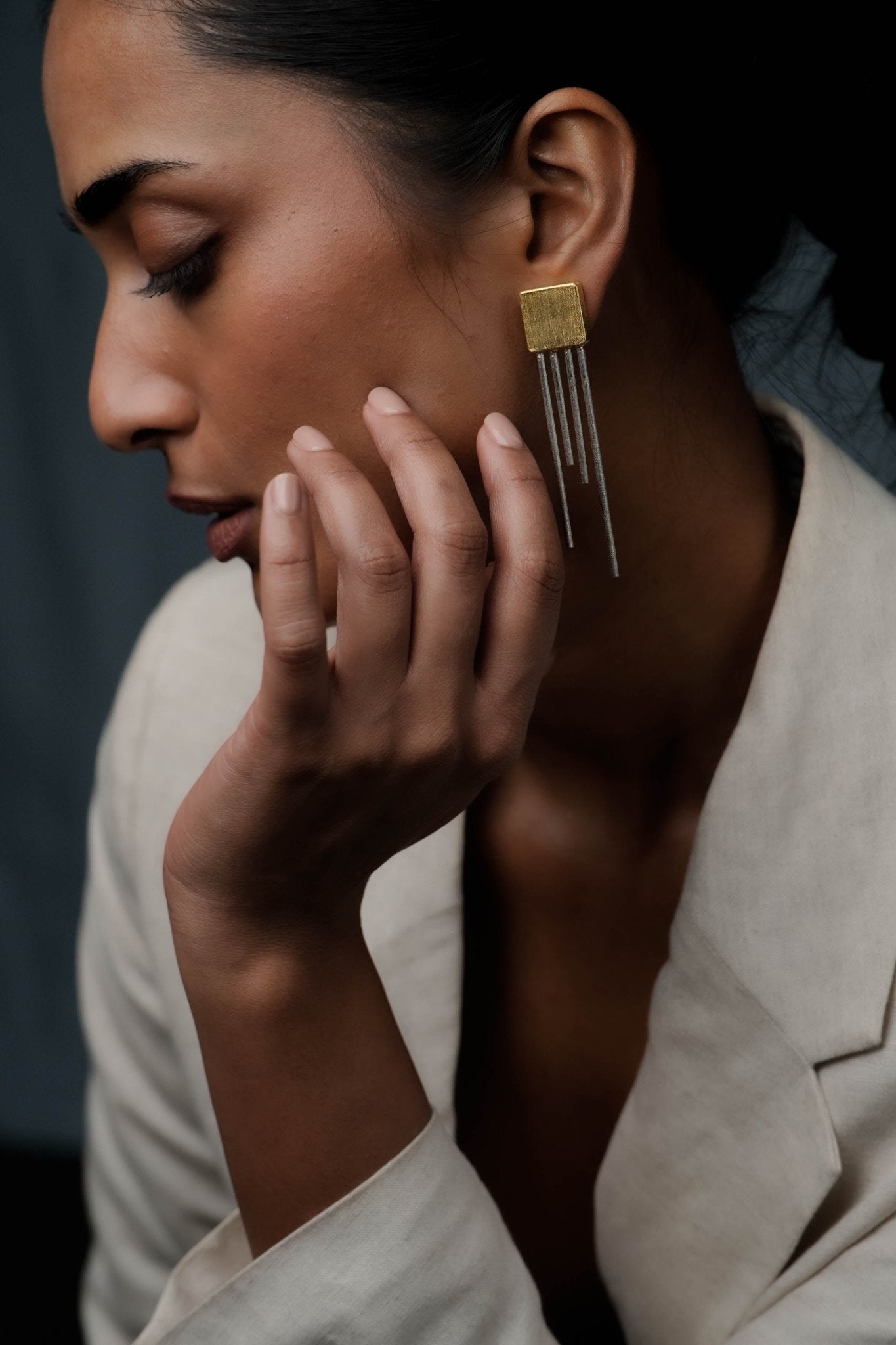 Square Trinity Earrings - CiceroniEarringsDE'ANMA