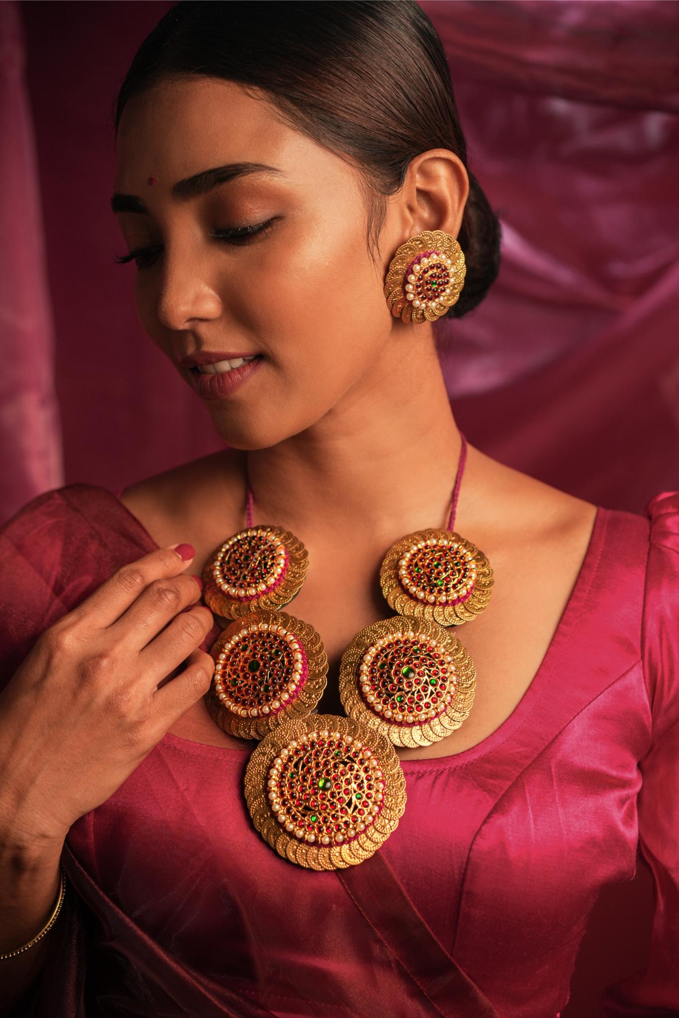 Statement Coined Temple Necklace - CiceroniNecklaceAarika