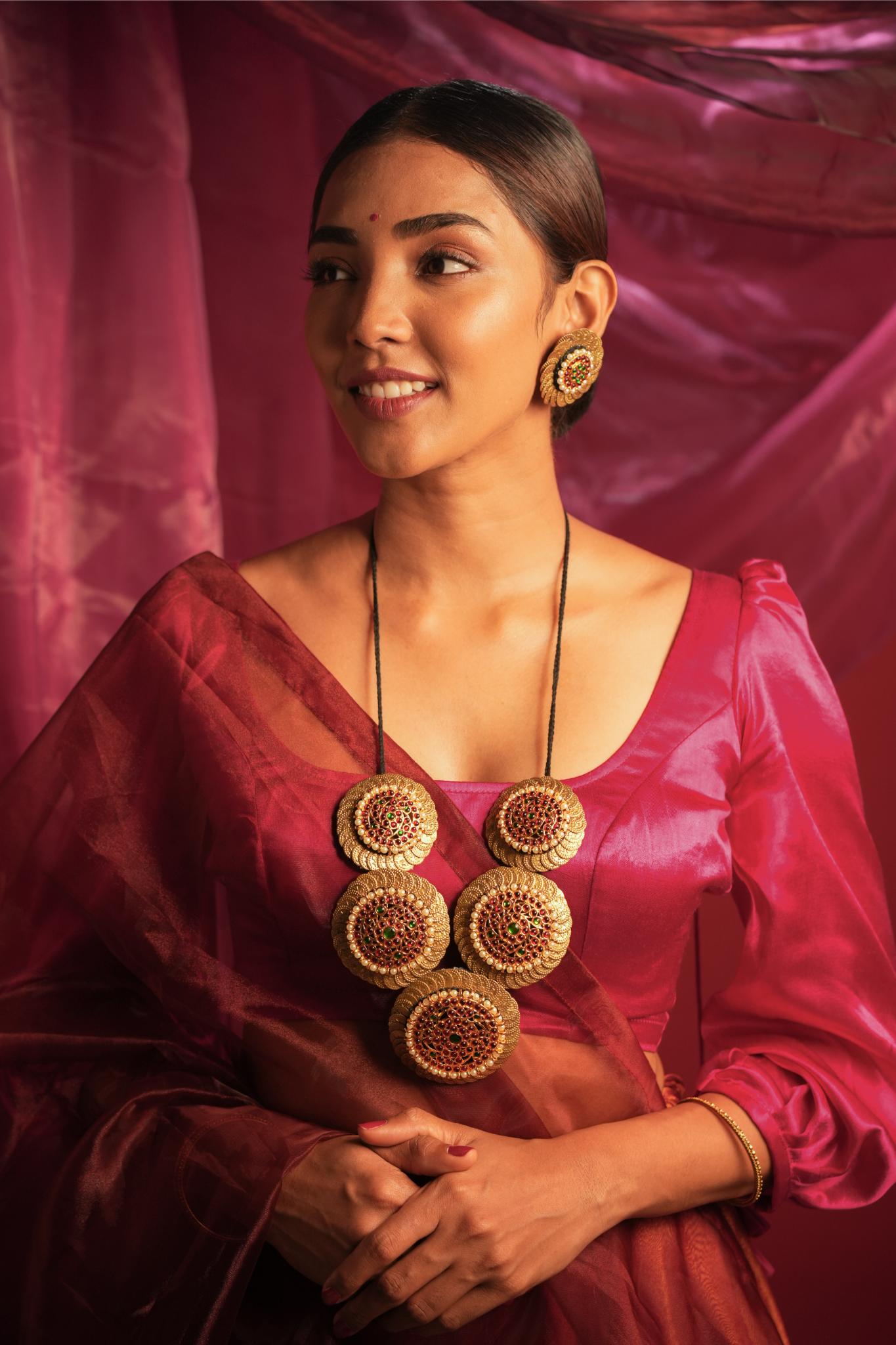 Statement Coined Temple Necklace - CiceroniNecklaceAarika