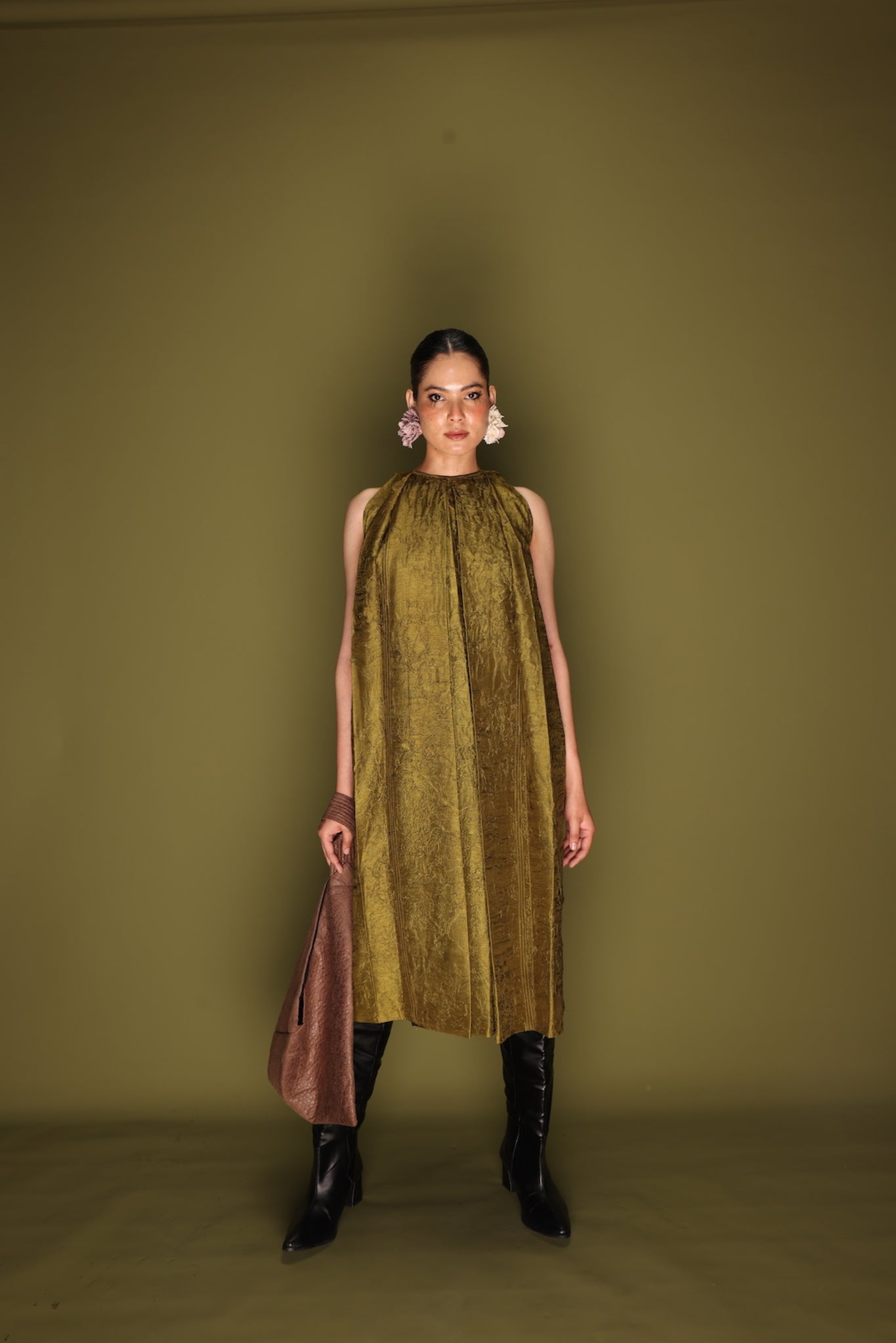 Stone Dress - Moss Green - CiceroniDressesStoique