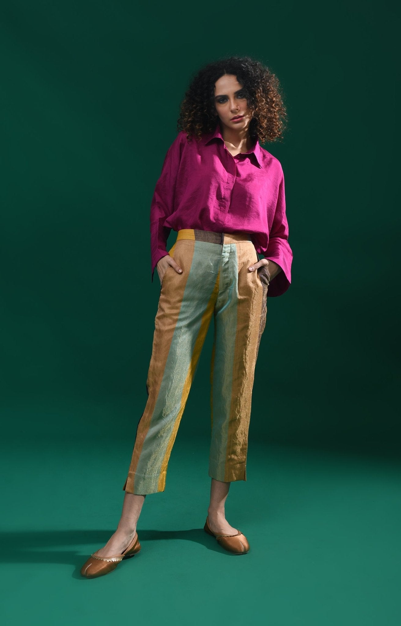 Straight Cut Tissue Trouser - Blue & More - CiceroniPantsHiranya