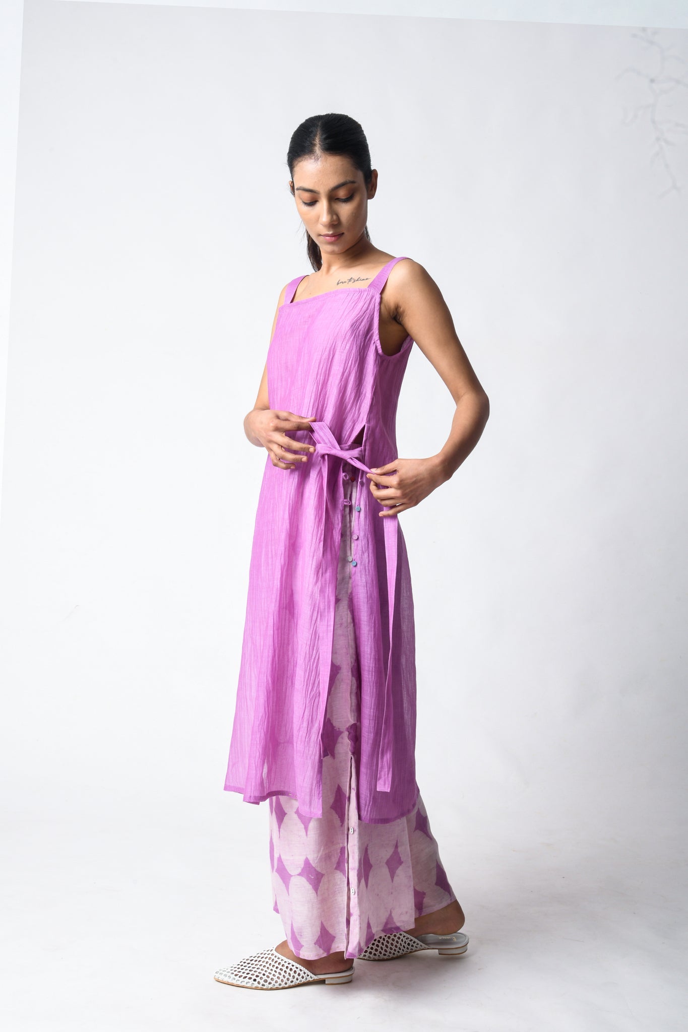 Strap Tunic Plum Co - ord Set - CiceroniKurta Set, Everyday WearJayati Goenka