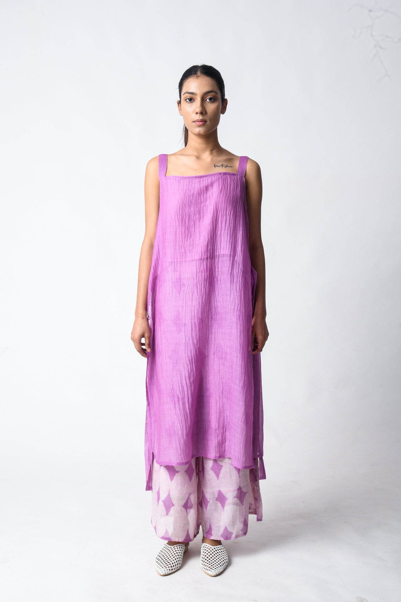 Strap Tunic Plum Co - ord Set - CiceroniKurta Set, Everyday WearJayati Goenka