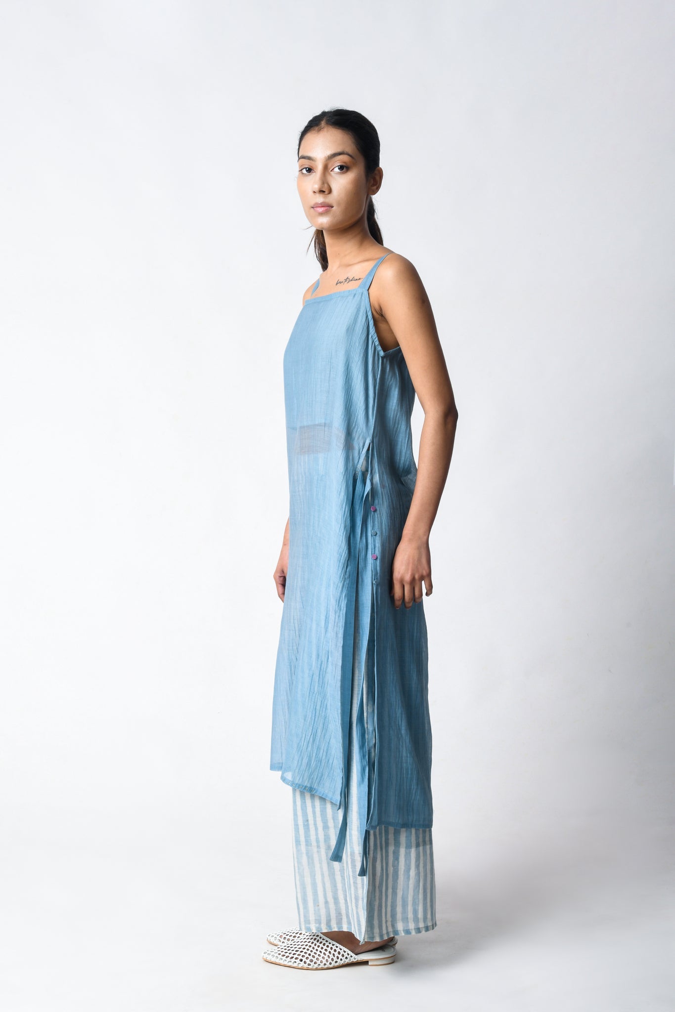 Strap Tunic Sky Co - ord Set - CiceroniKurta Set, Everyday WearJayati Goenka