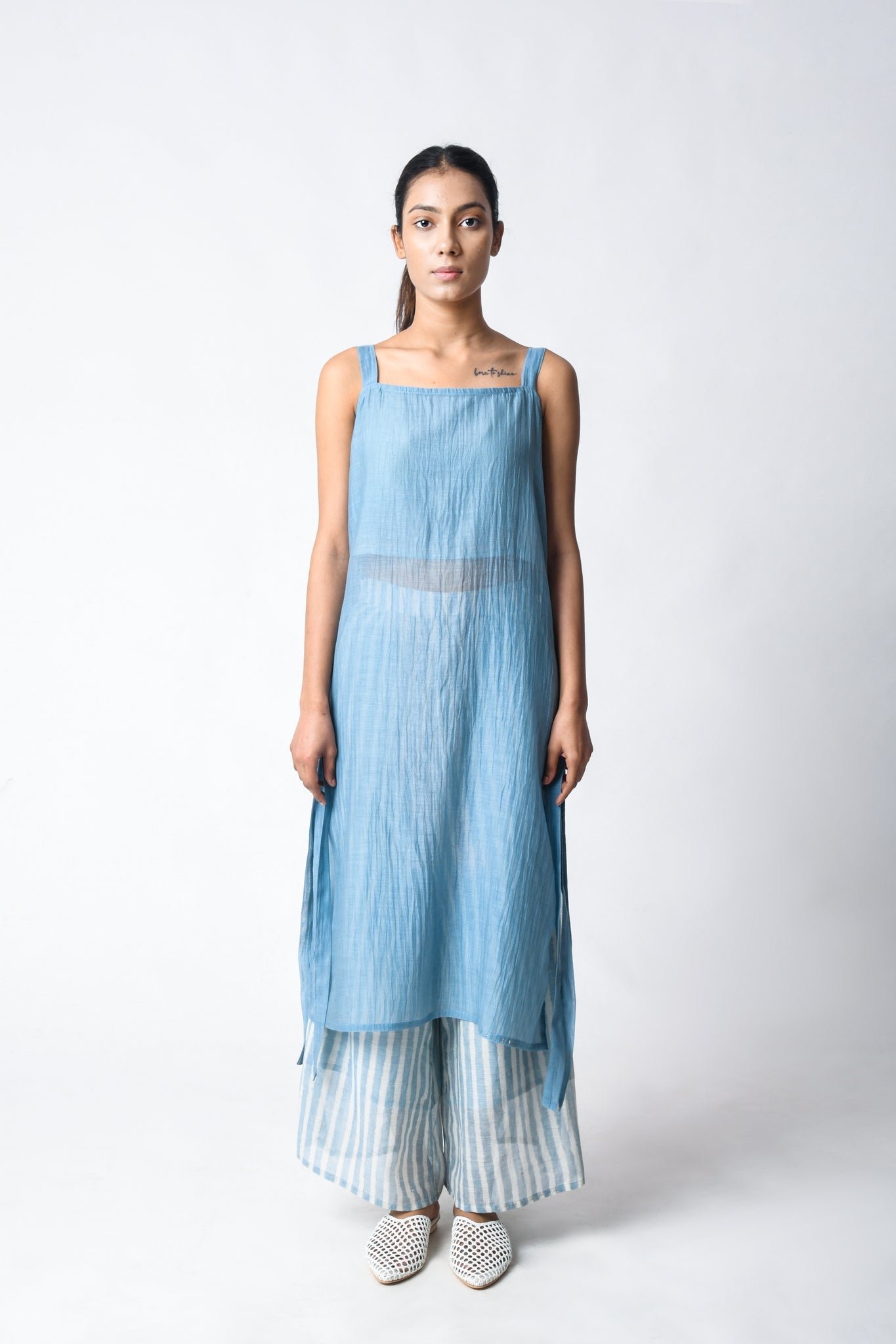 Strap Tunic Sky Co - ord Set - CiceroniKurta Set, Everyday WearJayati Goenka