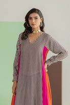 Striped Kurta Set - Hot Pink - CiceroniKurta Set, Festive WearTussah
