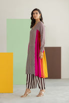 Striped Kurta Set - Hot Pink - CiceroniKurta Set, Festive WearTussah