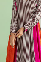 Striped Kurta Set - Hot Pink - CiceroniKurta Set, Festive WearTussah