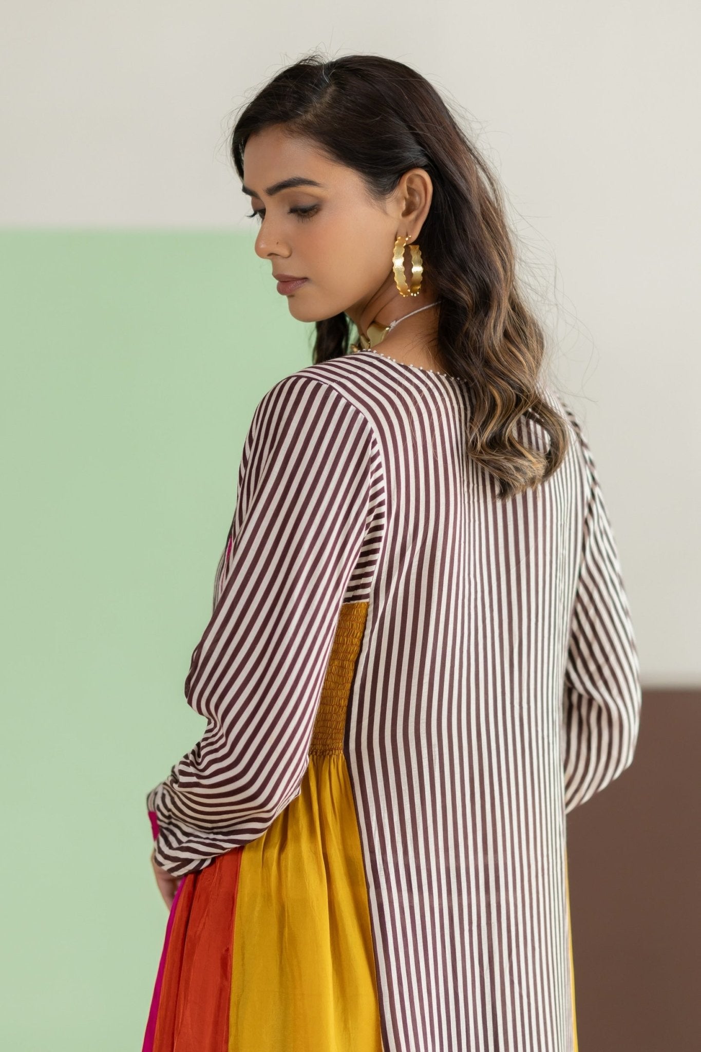 Striped Kurta Set - Hot Pink - CiceroniKurta Set, Festive WearTussah