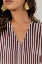 Striped Kurta Set - CiceroniKurta Set, Festive WearTussah