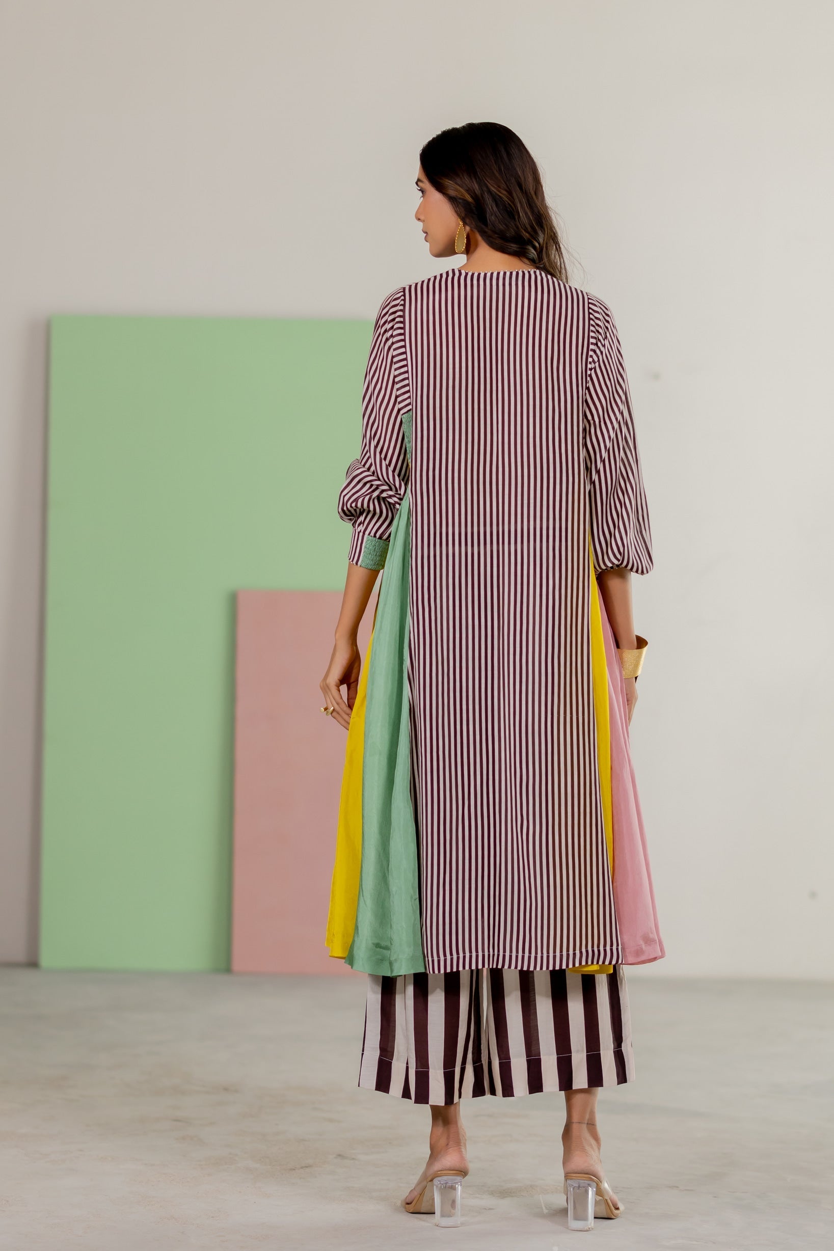 Striped Kurta Set - CiceroniKurta Set, Festive WearTussah
