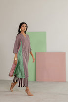 Striped Kurta Set - CiceroniKurta Set, Festive WearTussah
