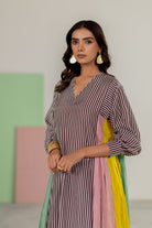 Striped Kurta Set - CiceroniKurta Set, Festive WearTussah