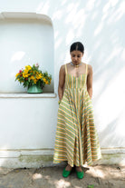 Summee Sundress - Yellow and Blue Stripes - CiceroniDressesShaivyaa