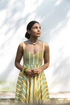 Summee Sundress - Yellow and Blue Stripes - CiceroniDressesShaivyaa