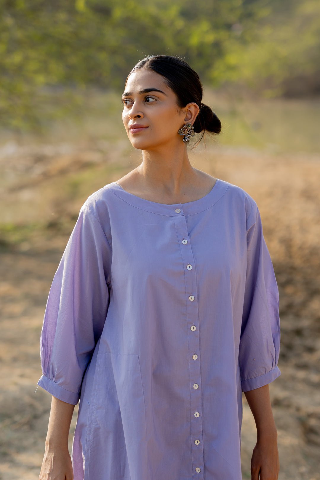 Summer Purple Buttondown Kurta Set - CiceroniKurta Set, Everyday WearMaidaan