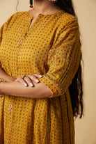 Sunehri Adaa Embroidered Co-ord Set- Set of 2 - CiceroniKurta Set, Festive WearPants and Pajamas