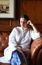 Sunkissed White Anti - fit Kurta with Placket - CiceroniKurta, Everyday WearHouse of Moxa