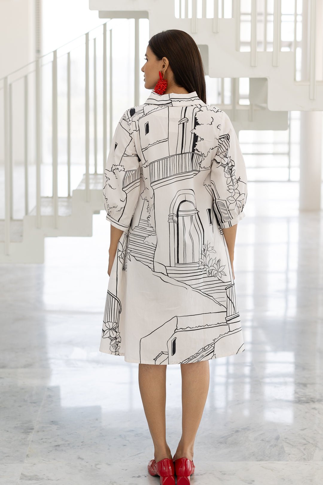 Sunlit Vistas Embroidered Dress - CiceroniDressesSilai Studio