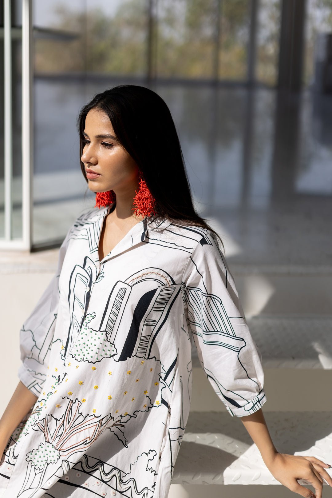 Sunlit Vistas Embroidered Dress - CiceroniDressesSilai Studio