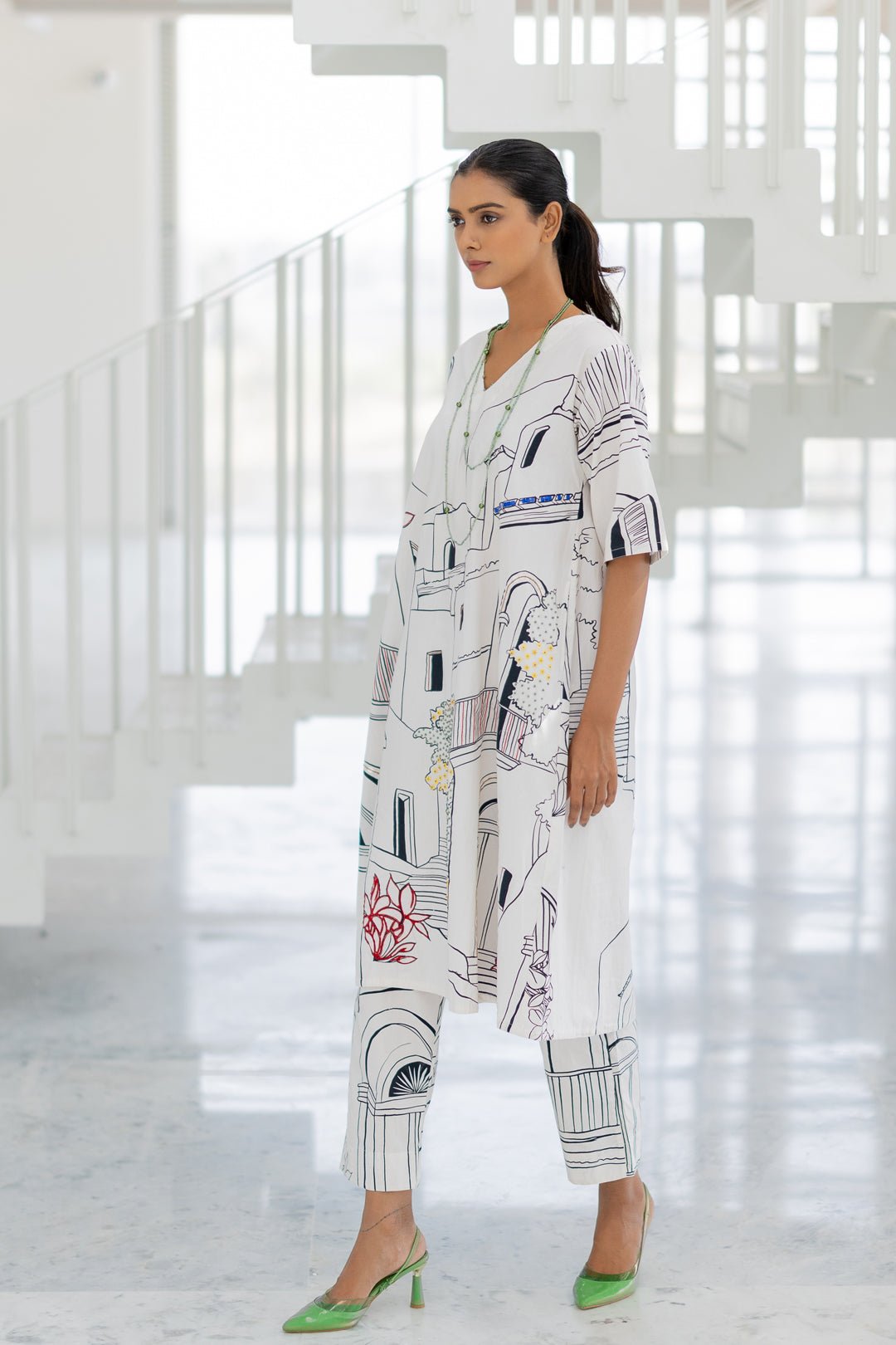 Sunlit Vistas Embroidered Kurta Set - CiceroniKurta Set, Everyday WearSilai Studio