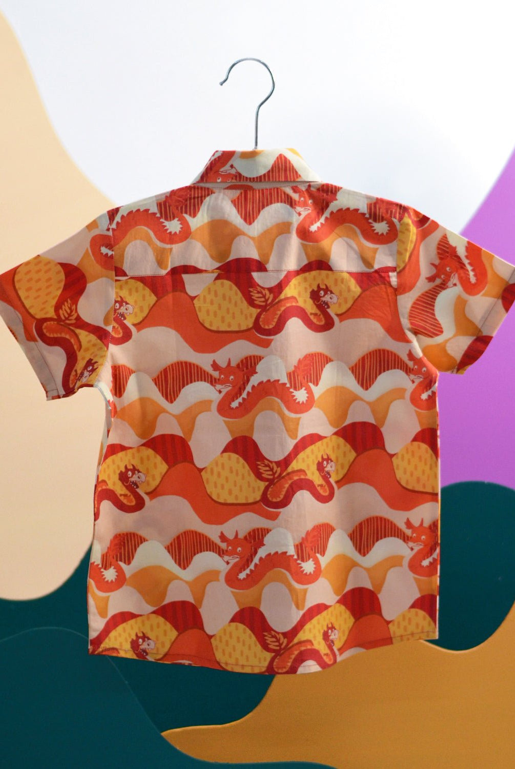 Sunset Dragon Printed Cotton Casual Shirt - CiceroniShirtsMiko Lolo