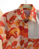 Sunset Dragon Printed Cotton Casual Shirt - CiceroniShirtsMiko Lolo