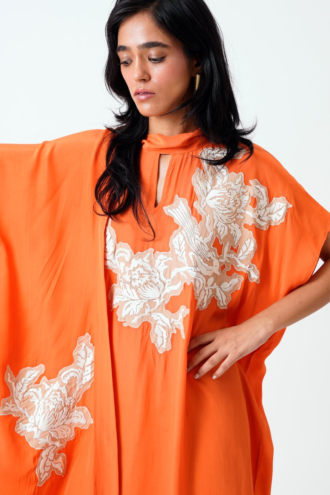 Sunset Orange Nante - Scarf Kaftan Dress - CiceroniDressesMadder Much