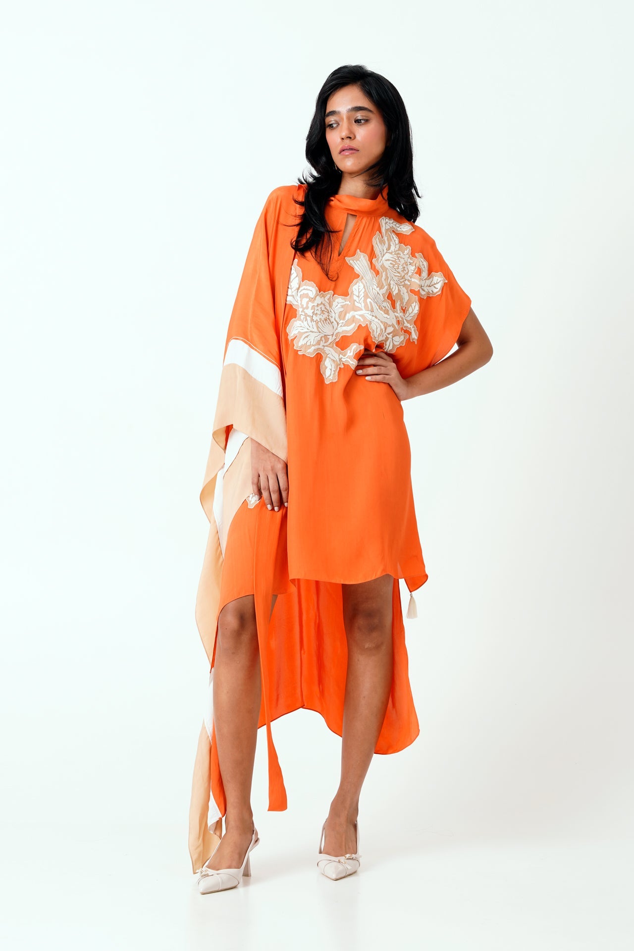 Sunset Orange Nante - Scarf Kaftan Dress - CiceroniDressesMadder Much