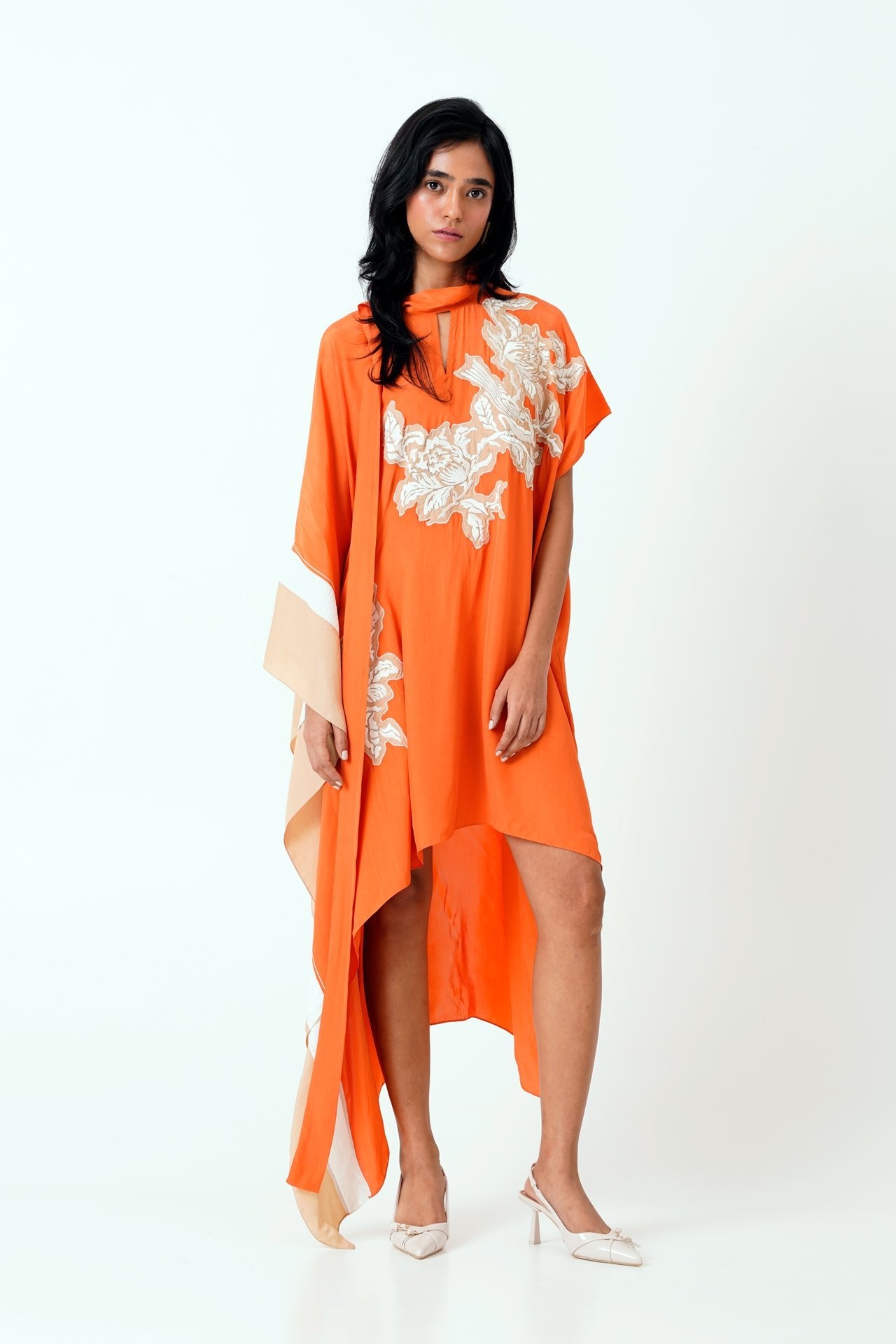 Sunset Orange Nante - Scarf Kaftan Dress - CiceroniDressesMadder Much