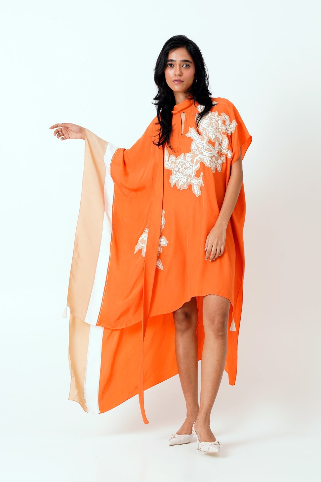 Sunset Orange Nante - Scarf Kaftan Dress - CiceroniDressesMadder Much