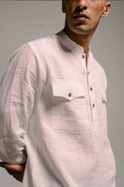 Taj Linen Saif Kurta Set - CiceroniCo - ord SetSaphed