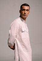 Taj Linen Saif Kurta Set - CiceroniCo - ord SetSaphed