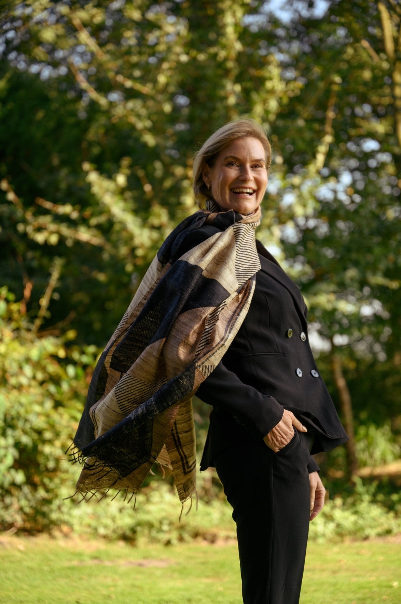 Talc Peace Silk Scarf - CiceroniScarfAeshaane