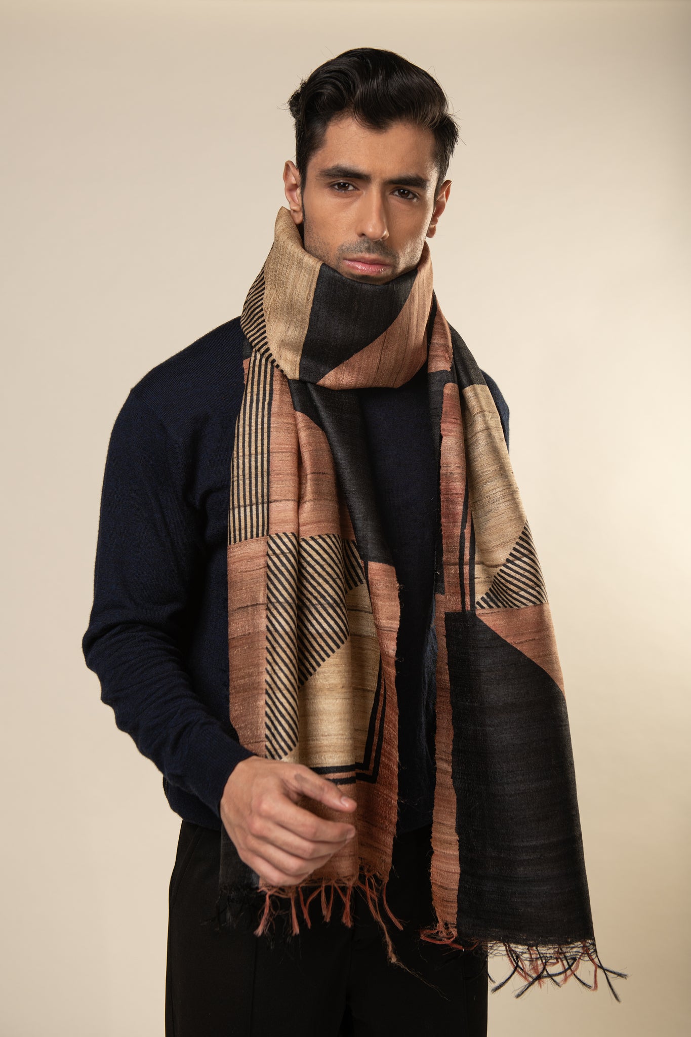 Buy Talc Tussar Peace Silk Scarf Online Ciceroni