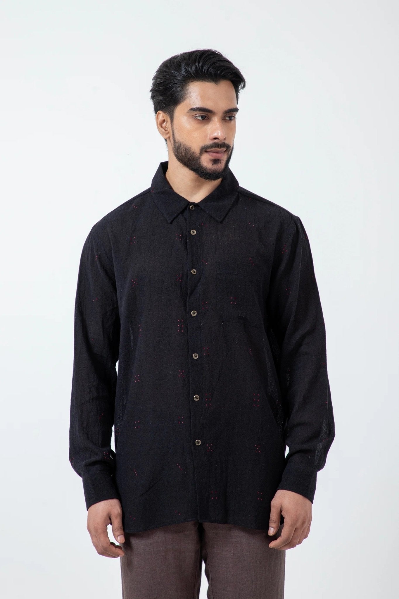 Tangaliya Weave Black Everywhere Shirt - CiceroniMen ShirtsInkriti