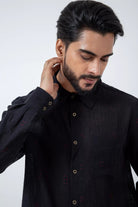 Tangaliya Weave Black Everywhere Shirt - CiceroniMen ShirtsInkriti