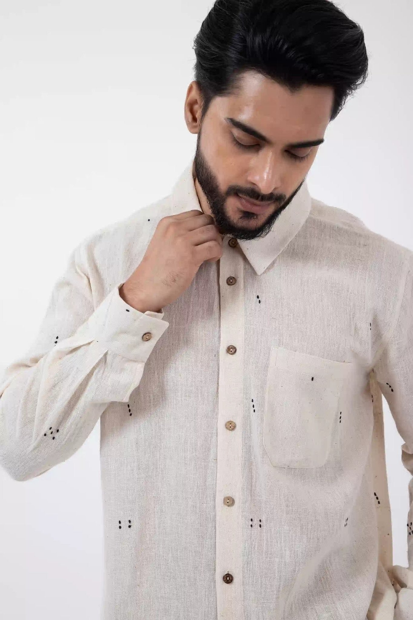 Tangaliya Weave Off - White Everywhere Shirt - CiceroniMen ShirtsInkriti