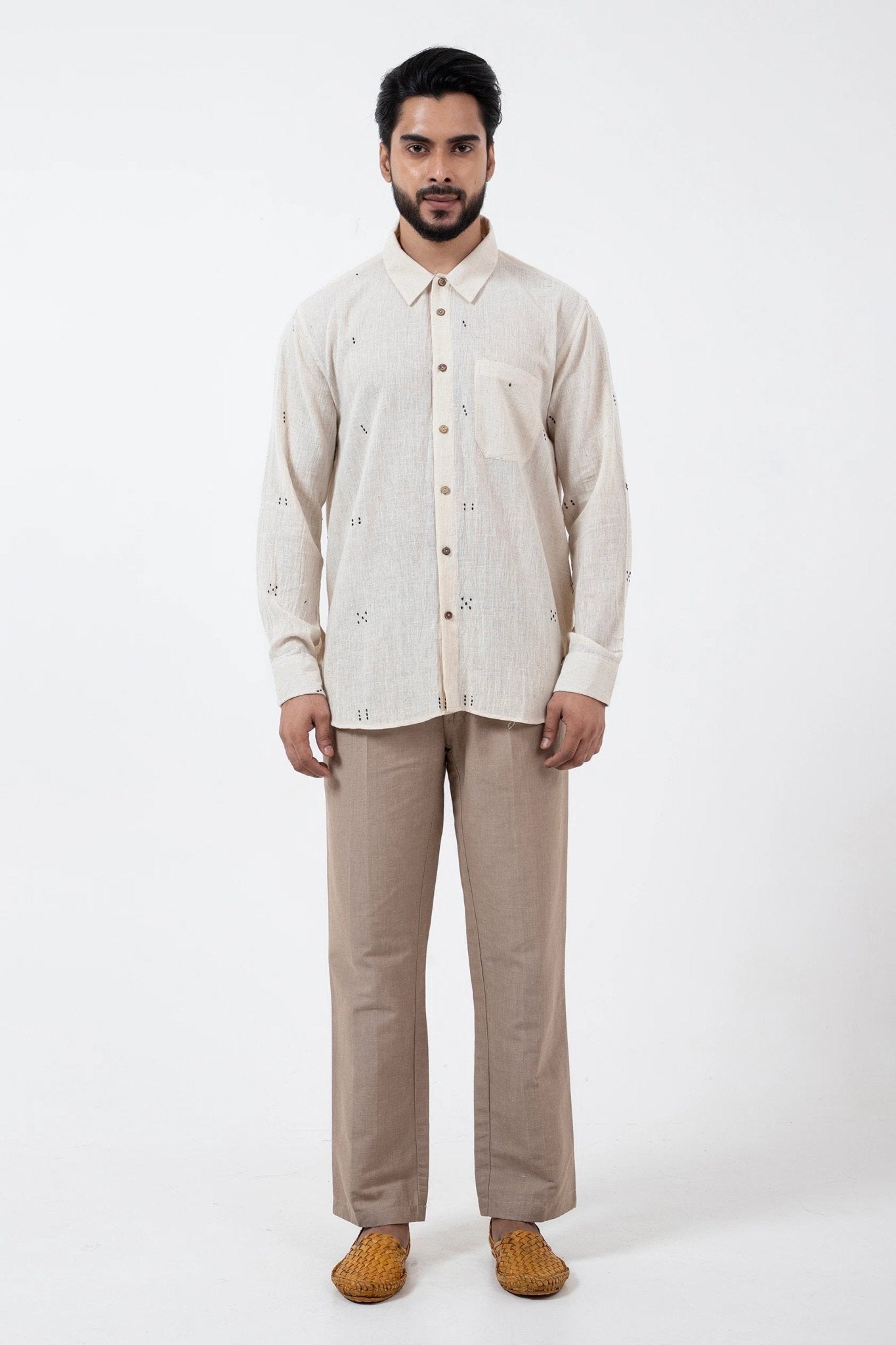 Tangaliya Weave Off - White Everywhere Shirt - CiceroniMen ShirtsInkriti