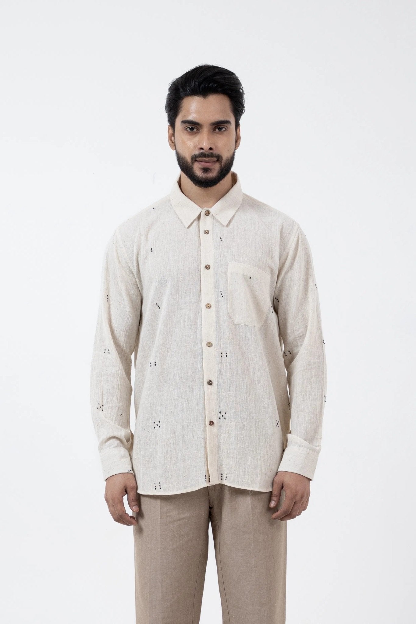 Tangaliya Weave Off - White Everywhere Shirt - CiceroniMen ShirtsInkriti