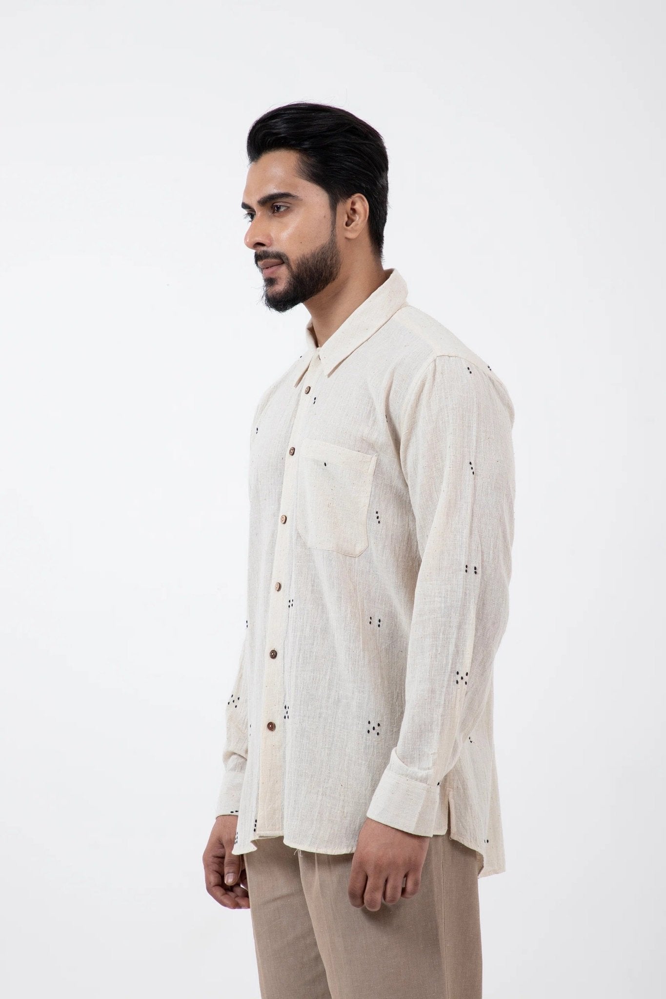 Tangaliya Weave Off - White Everywhere Shirt - CiceroniMen ShirtsInkriti