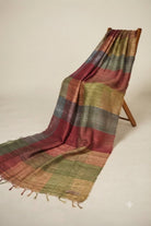 Terracotta Madras Checks Peace Silk Scarf for Men - CiceroniScarfAeshaane