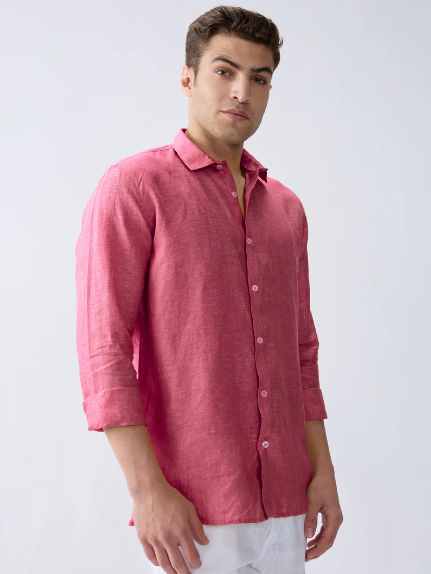 Terracotta Red 100% Pure Linen Shirt - CiceroniMen Shirtsbhrāta