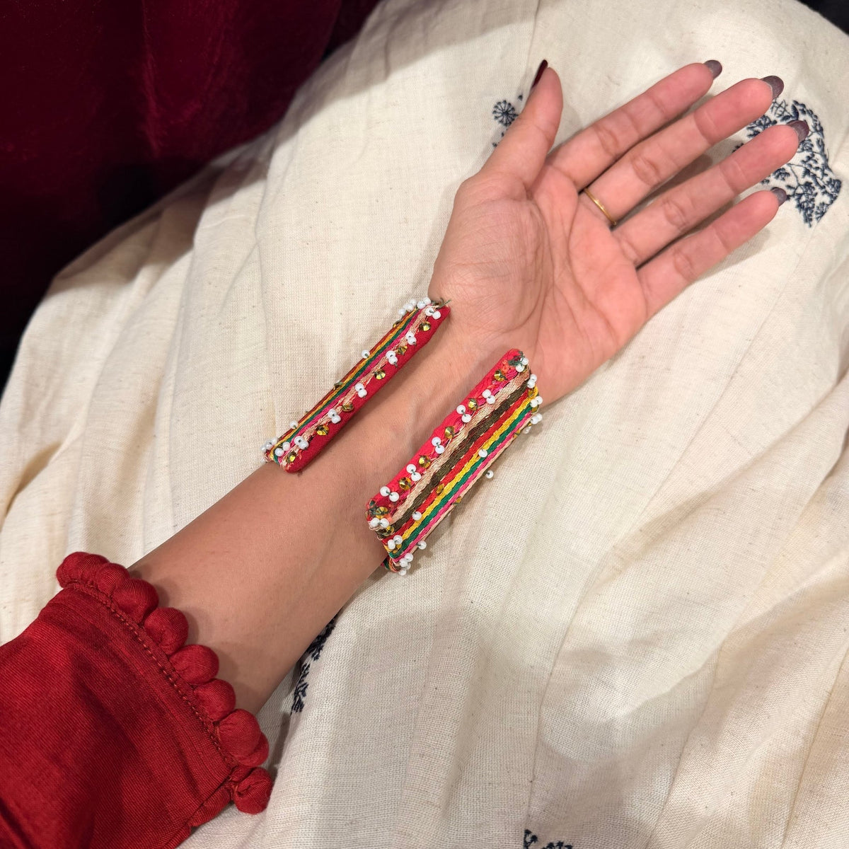 Textile Multi Color Brass Bracelet - Bright - CiceroniBraceletsBy Nirjari