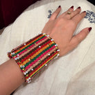 Textile Multi Color Brass Bracelet - Bright - CiceroniBraceletsBy Nirjari