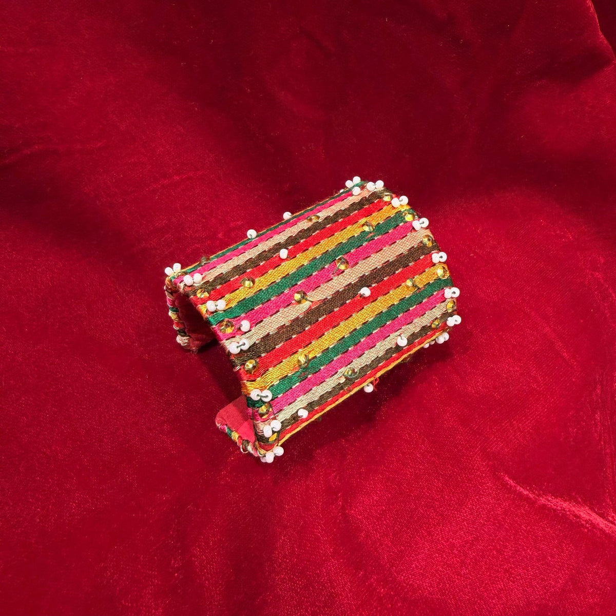 Textile Multi Color Brass Bracelet - Bright - CiceroniBraceletsBy Nirjari